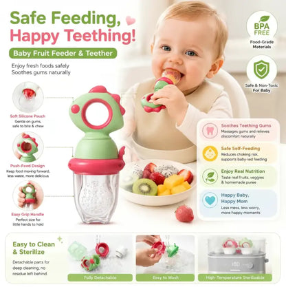 Baby Fruit & Vegetable Feeder, Silicone Baby Fruit Teether Grown Baby Fruit Feeder Child Comfort Toy Baby Food Feeder Silicone Fruit Teether Baby Teether Feeder Baby Fruit Nibbler Infant Fruit Pacifier Teether Baby Comfy Fidgets12 Teething Aid Feeding Aid