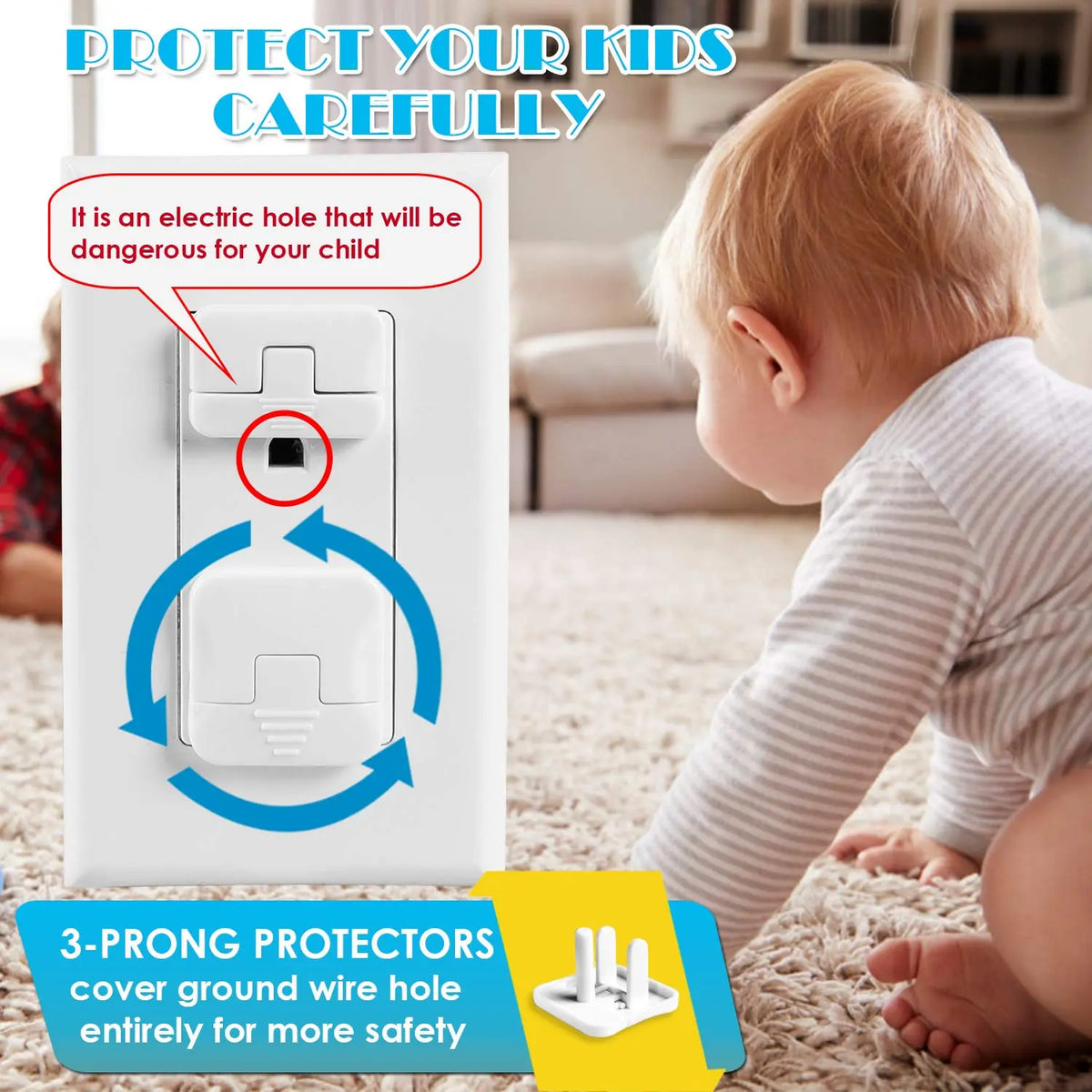 Outlet Covers 38-Pack White Child Proof Electrical Protector Safety Improved Baby Safety Plug Covers