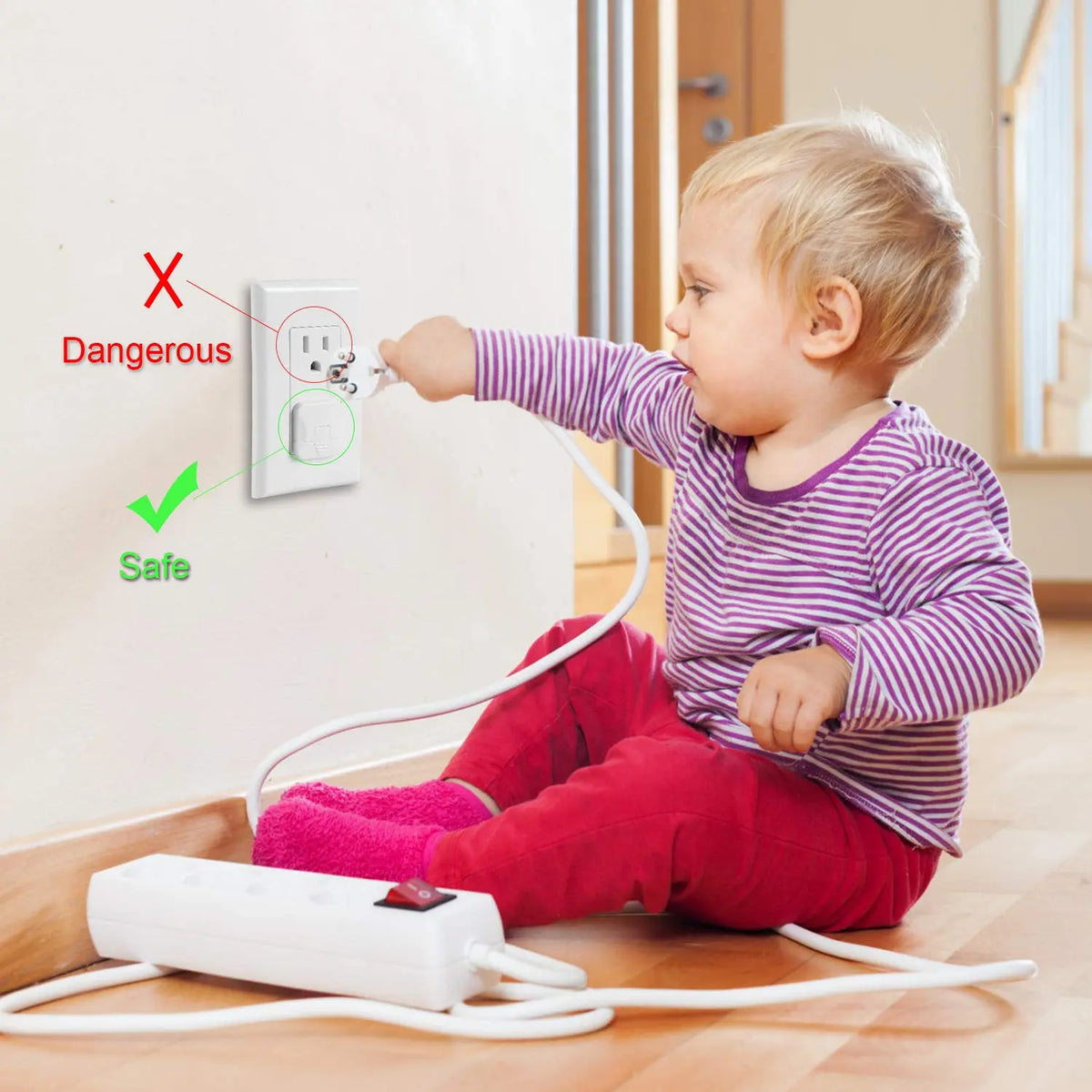 Outlet Covers 38-Pack White Child Proof Electrical Protector Safety Improved Baby Safety Plug Covers