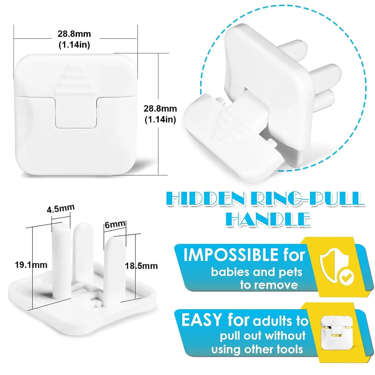 Outlet Covers 38-Pack White Child Proof Electrical Protector Safety Improved Baby Safety Plug Covers