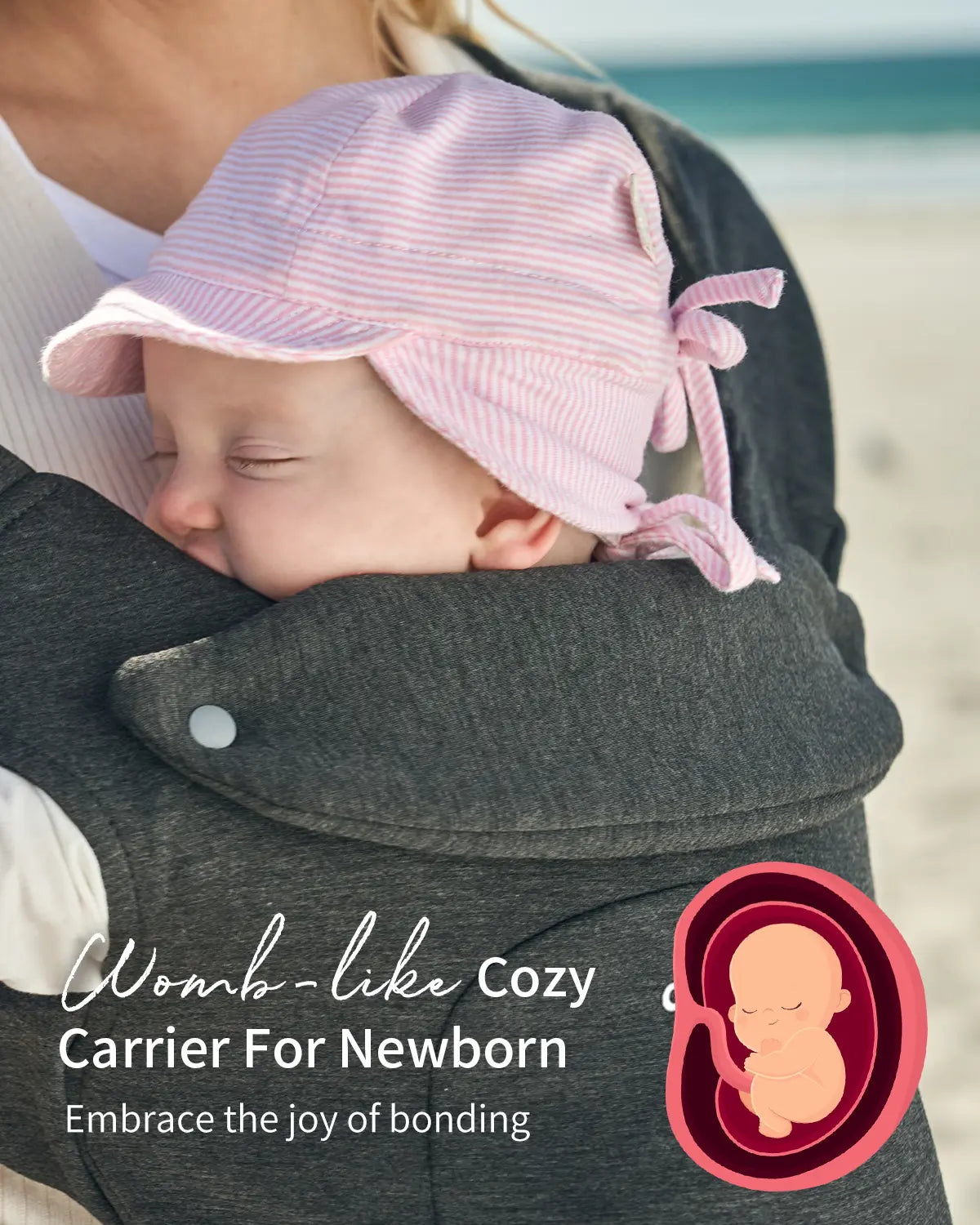 Grownsy Baby Carrier, Cozy Baby Wraps Carrier, Ergonomic Baby Carrier Newborn to Toddler with Head Support./019