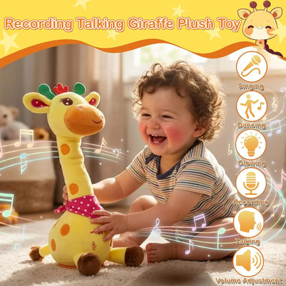 Talking Dancing Giraffe Baby Toys 3-18 Months, Singing Recording Repeats What You Say with Glowing Light, Funny Gift Toddlers 1-3 Year Old, Boys Girls Tummy Time Toys New Model