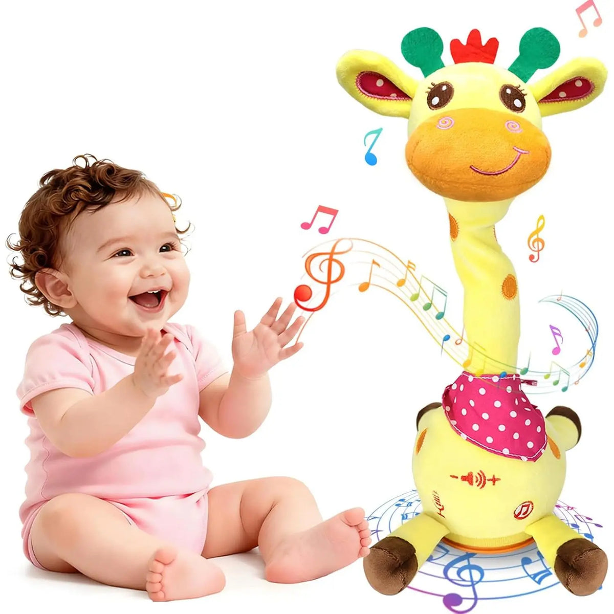 Talking Dancing Giraffe Baby Toys 3-18 Months, Singing Recording Repeats What You Say with Glowing Light, Funny Gift Toddlers 1-3 Year Old, Boys Girls Tummy Time Toys New Model