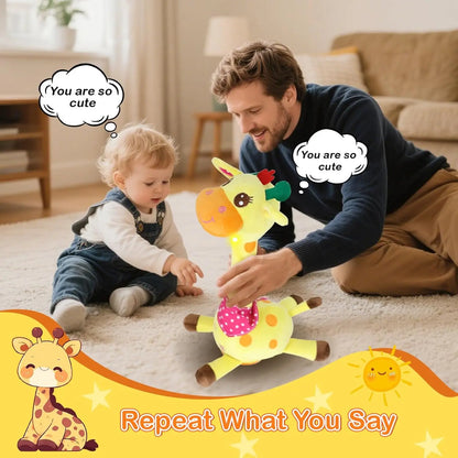 Talking Dancing Giraffe Baby Toys 3-18 Months, Singing Recording Repeats What You Say with Glowing Light, Funny Gift Toddlers 1-3 Year Old, Boys Girls Tummy Time Toys New Model