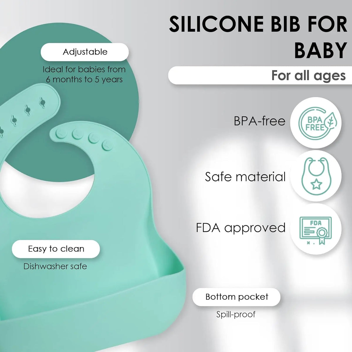 Silicone Baby Feeding Set - Baby Led Weaning Supplies - Baby Spoons, Suction Bowl - Plate - Baby Utensils - Silicone Feeding Set for Baby First Foods, Infant Eating - 8Pcs - Green
