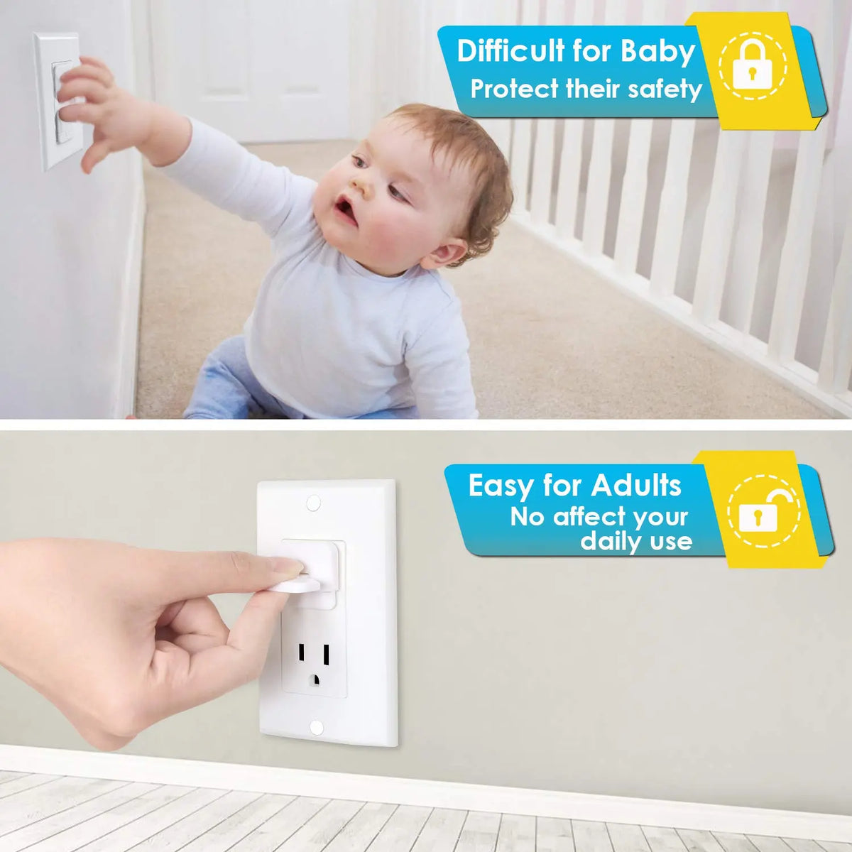Outlet Covers 38-Pack White Child Proof Electrical Protector Safety Improved Baby Safety Plug Covers