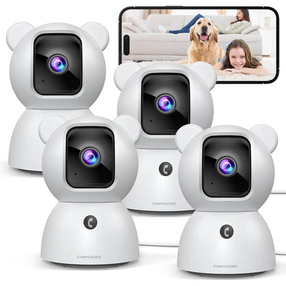 CINMOORE 2.5 Megapixel Indoor Wifi Security Camera C2LU - 360° Pan-110° Vertical Tilt, AI Motion Detection, 2-Way Audio, Night Vision, Baby Crying Alert, Microsd Slot, Smart Home Gadgets for Home Security Monitoring Recording